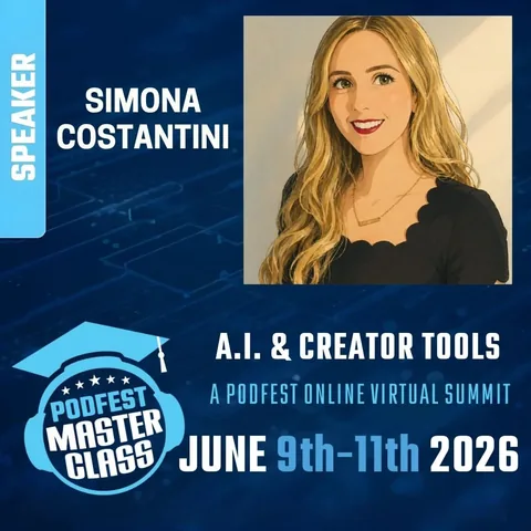 simona__costantini Instagram post about Podcasting conference promotion