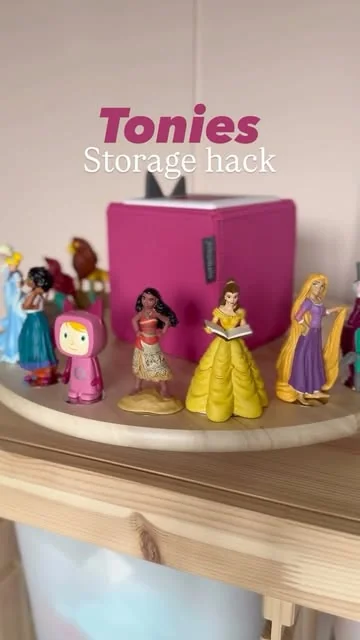 simplycantara Instagram post about Children’s storage hack