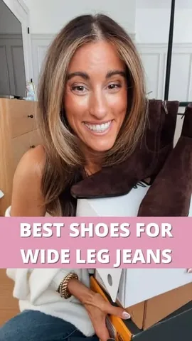 sistersguidetostyle Instagram post about Shoes for wide leg jeans