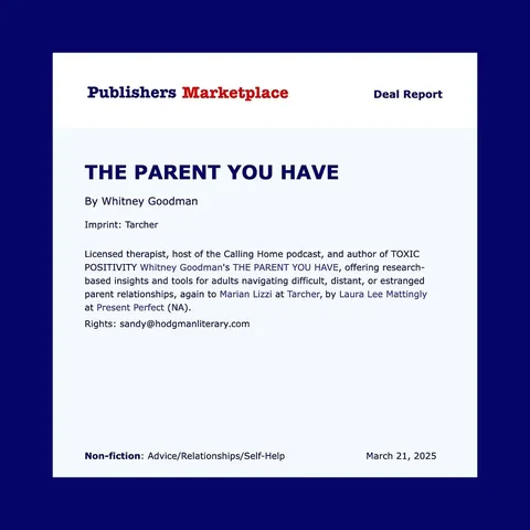 sitwithwhit Instagram post about Upcoming book on estrangement