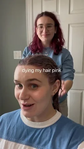 skin.and.scrubs Instagram post about Pink hair dyeing