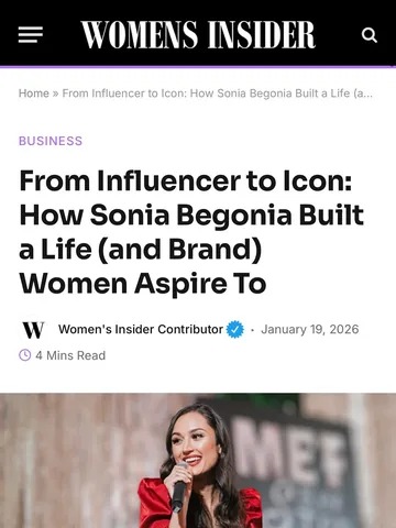 soniabegoniablog Instagram post about Media feature