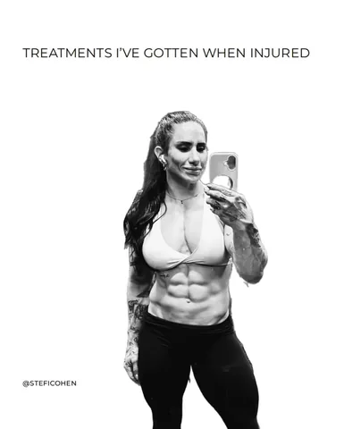 steficohen Instagram post about Injury treatments and recovery evidence