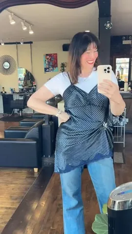 stylepluscurves Instagram post about Layered vintage outfit styling