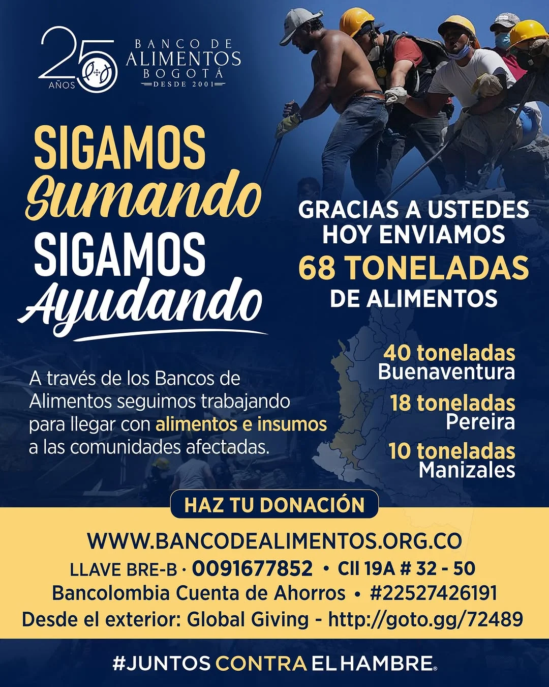 tata2fit Instagram post about Ayuda humanitaria