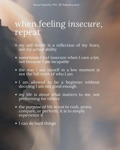 thebraincoach Instagram post about Insecurity