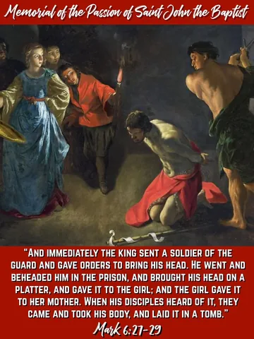 thecatholiccouple1 Instagram post about Passion of St. John the Baptist