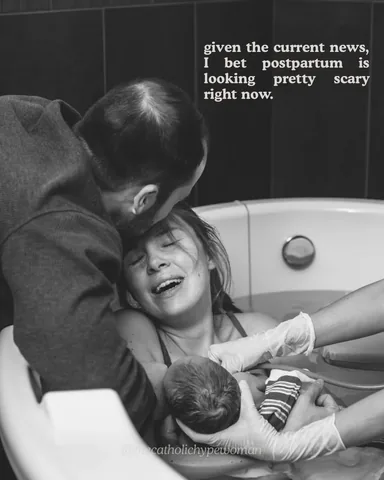 thecatholichypewoman Instagram post about Postpartum support