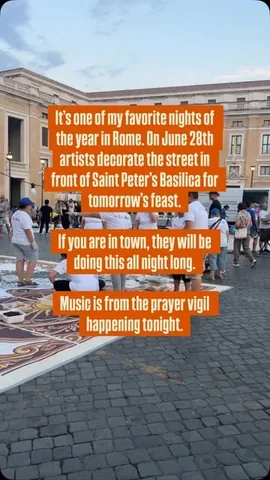 thecatholictraveler Instagram post about Infiorata preparation