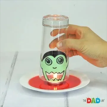 thedadlab Instagram post about Air pressure experiment
