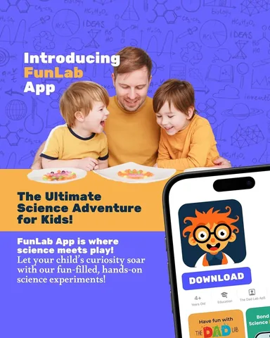 thedadlab Instagram post about FunLab educational app