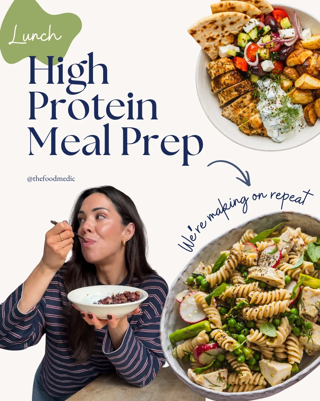 thefoodmedic Instagram post about High protein lunches
