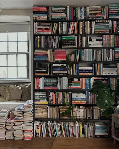 thehalcyondaysofsummer Instagram post about Home library shelfie