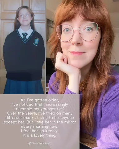 themindgeek Instagram post about Childhood reflection and inner child healing