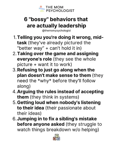 themompsychologist Instagram post about Managing children’s bossiness