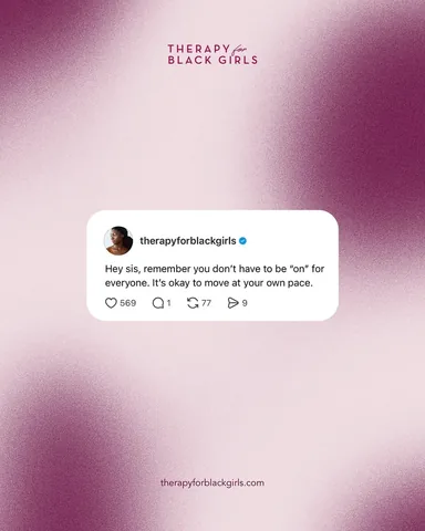 therapyforblackgirls Instagram post about Self compassion and personal pace