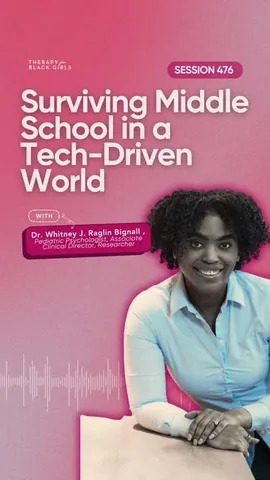 therapyforblackgirls Instagram post about Technology and middle schoolers