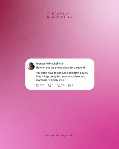 therapyforblackgirls Instagram post about Digital well being