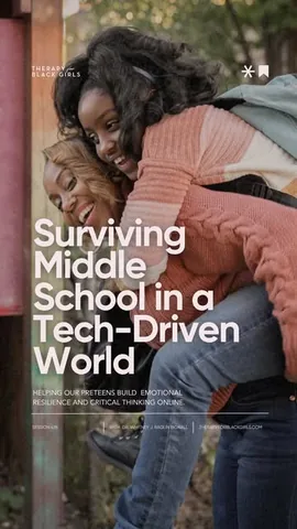 therapyforblackgirls Instagram post about Middle school mental health
