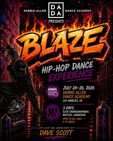 therealdebbieallen Instagram post about BLAZE dance event
