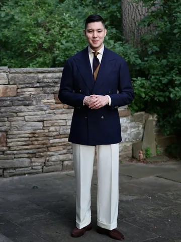thezanelim Instagram post about Double breasted tailoring