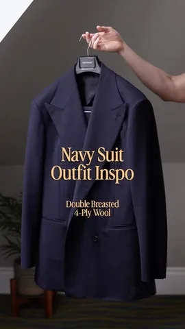 thezanelim Instagram post about Navy double breasted suit