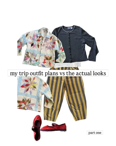 thrift_bee Instagram post about Travel outfit styling