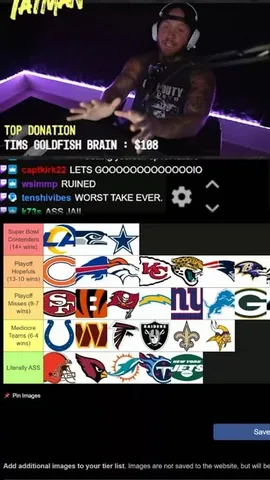 timthetatman Instagram post about NFL 2026 prediction