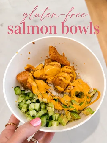 torigerbig Instagram post about Salmon bowl recipe