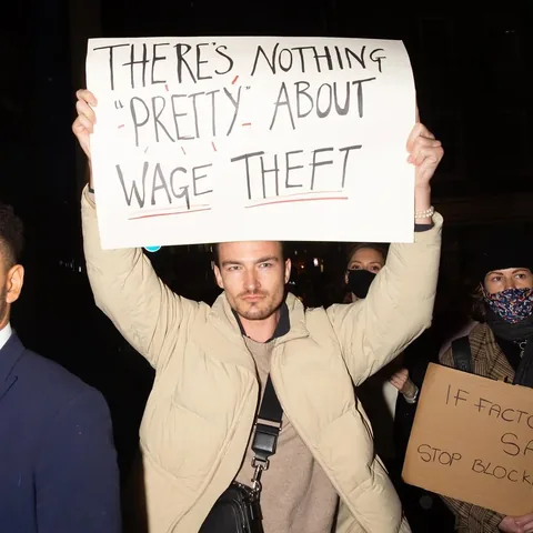 twinbrett Instagram post about Fashion labor rights protest