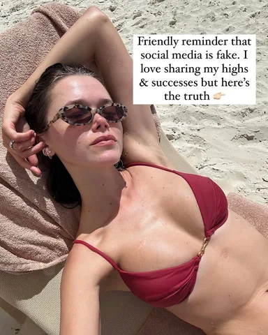 valerialipovetsky Instagram post about Social media authenticity