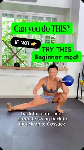 venus2bfab Instagram post about Cossack squat modification