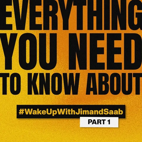 wakeupwithjimandsaab Instagram post about Podcast introduction
