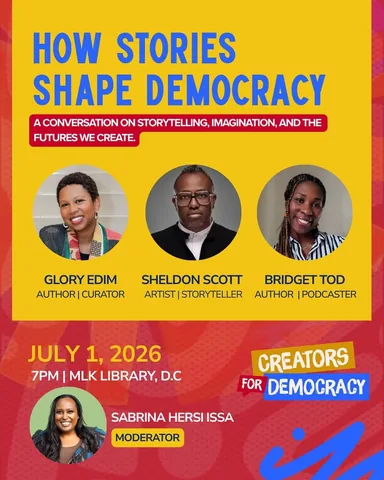 wellreadblackgirl Instagram post about Storytelling and democracy event