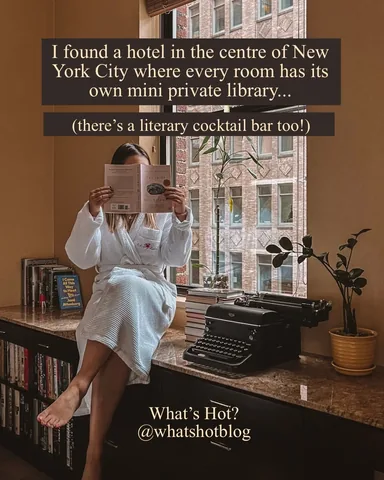 whatshotblog Instagram post about Library Hotel New York