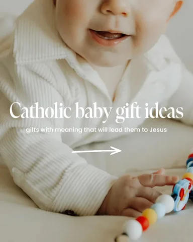 whitney.haahr Instagram post about Catholic baby gifts