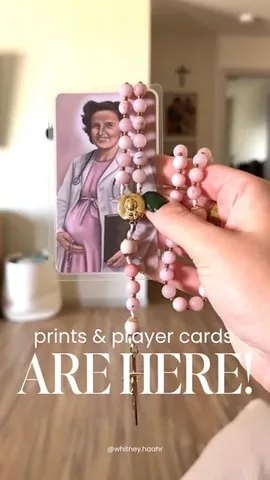 whitney.haahr Instagram post about Saint prints and prayer cards