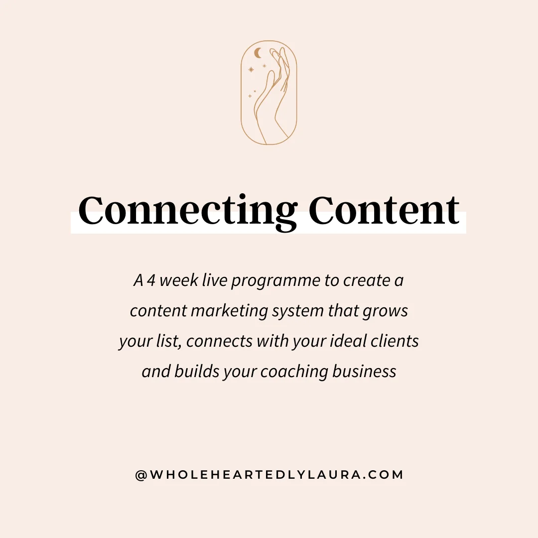 wholeheartedlylaura Instagram post about Connecting Content programme