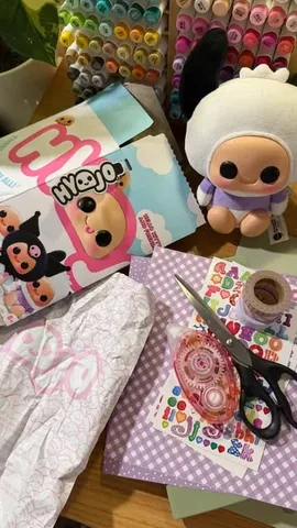 wisteriem Instagram post about Hyojo plush unboxing