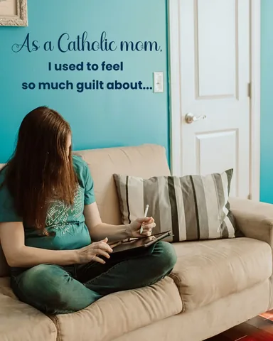 worthyofagape Instagram post about Catholic motherhood and prayer routines