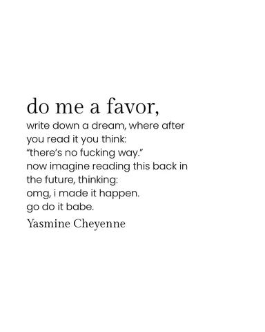 yasminecheyenne Instagram post about Pursuing dreams